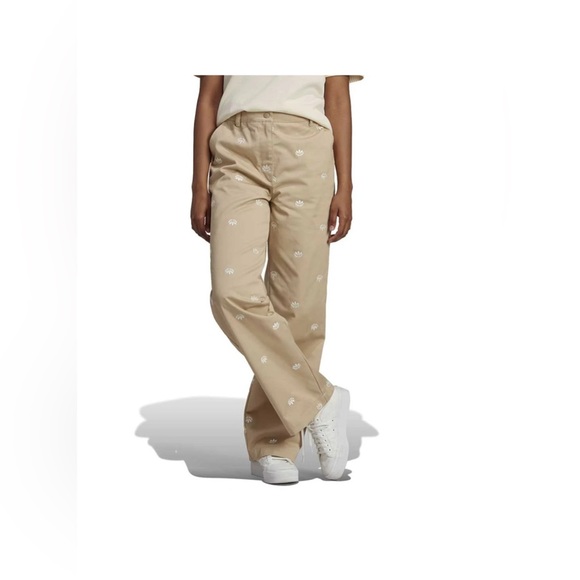 Adidas Beige Logo Chino Pants Size 6 Brand New - Picture 2 of 15